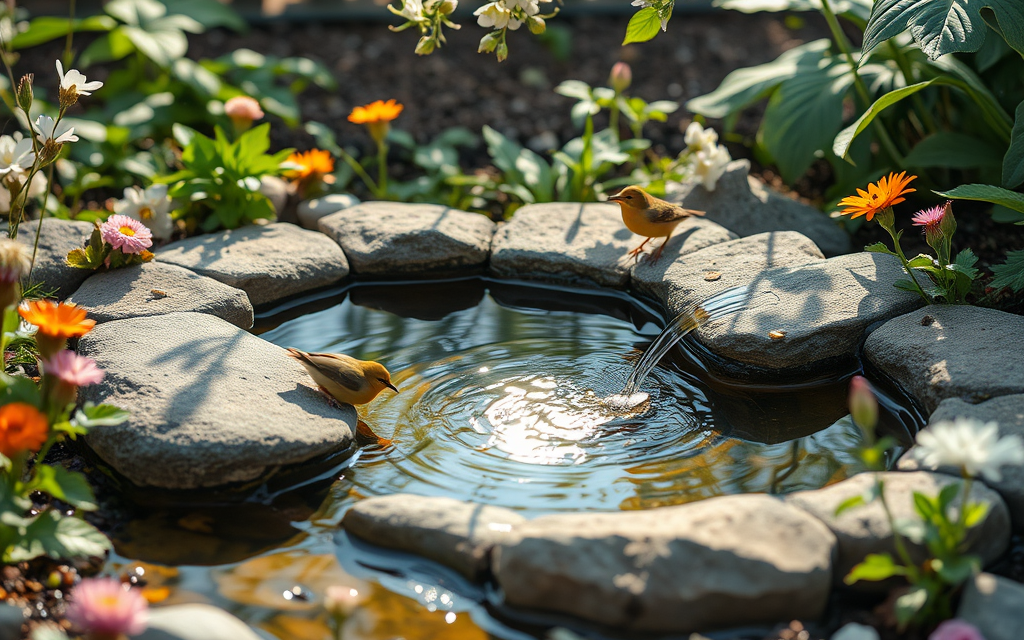 Garten-Oasen: Wie Wasserstellen Vögel und Insekten anlocken